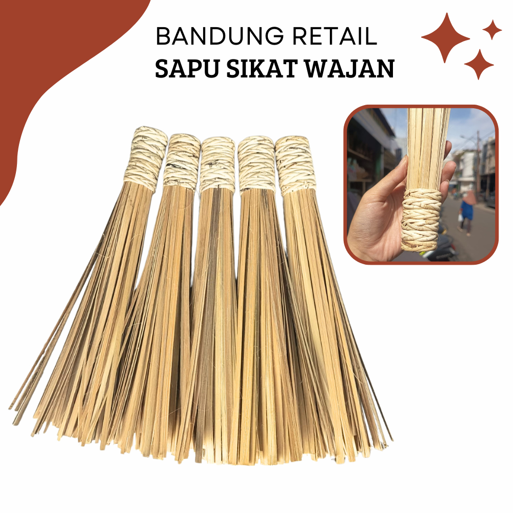 Sapu Wajan Sapu Kuali Bambu Asli Pemberesih Kuali Besar Sapu Kuali Penggorengan