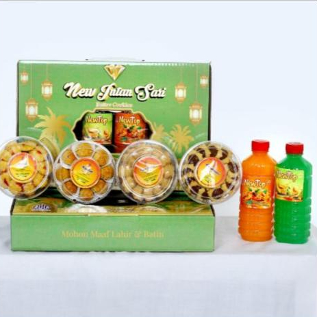 GROSIR KUE KERING LEBARAN INTAN SARI PAKET SIRUP (ISI 4 TOPLES KUE & 2 BOTOL SIRUP)  SAQILA MART