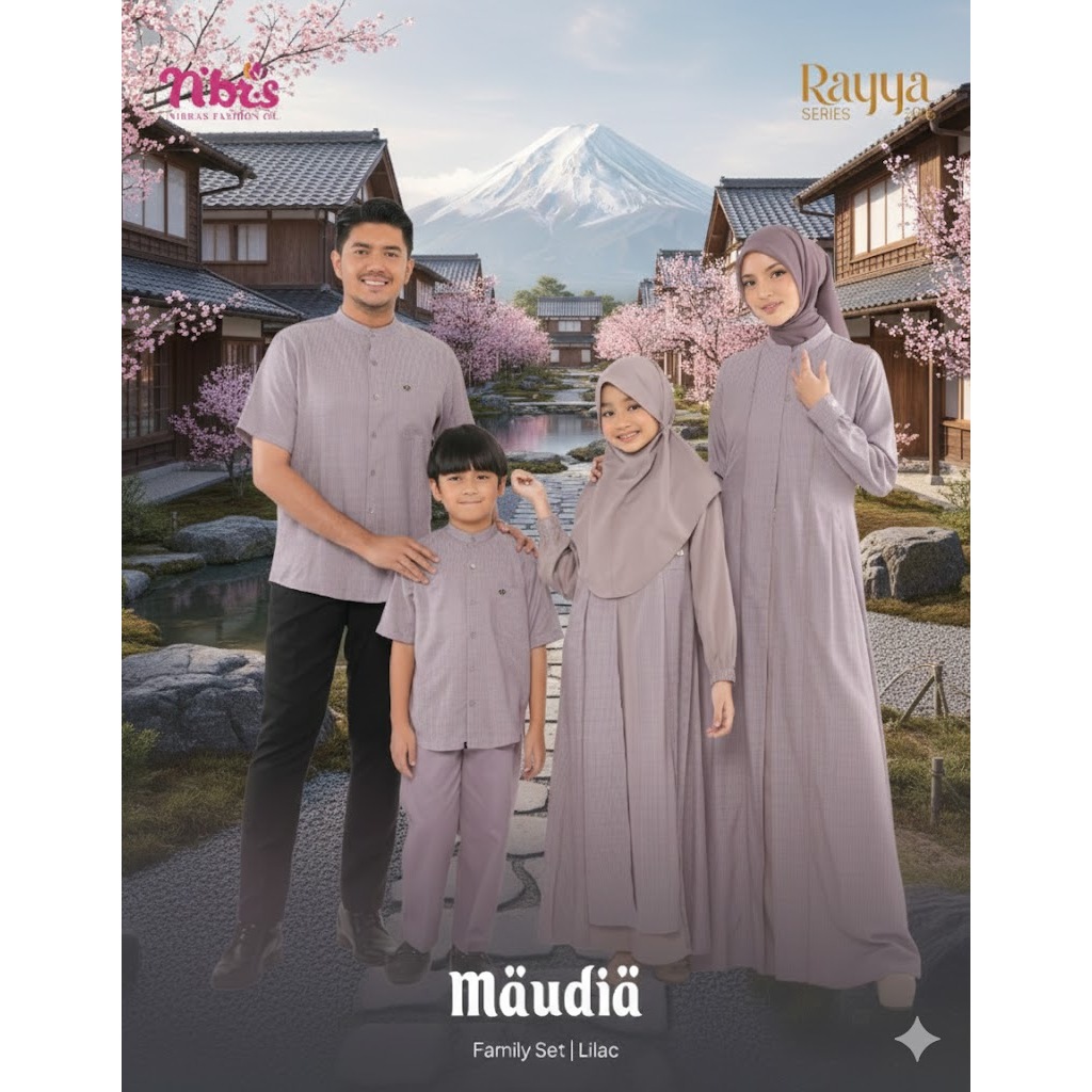 Ready Nibras Sarimbit Terbaru 2026 Busana Muslim Lebaran MaudiaMauve Lilac Ori By Nbrs - Baju Gamis 