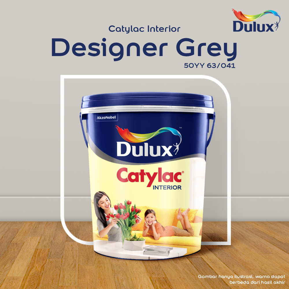 CAT TEMBOK DESIGNER GREY DULUX CATYLAC INTERIOR - 25KG 50YY 63/041 CAT TEMBOK DULUX CATYLAC