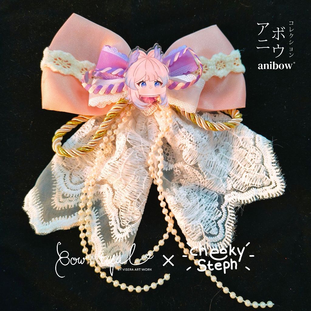 Anibow Kokomi G Genshin Impact Bow Jepit Rambut Aksesoris Cosplay Hairpiece Headpiece