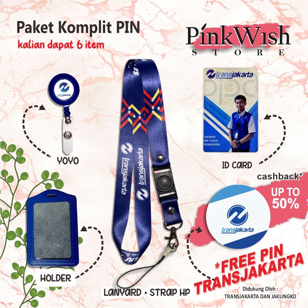 Lanyard TRANSJAKARTA/Tali idcard TRANSJAKARTA [READY STOCK] Termurah
