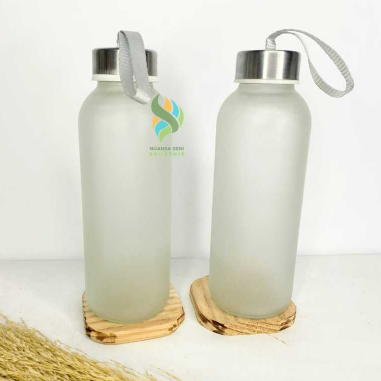 Souvenir Botol Minum 420ml Botol Kaca Dof Botol Termos Infuser Water Kaca Botol Tumbler Kaca Polos