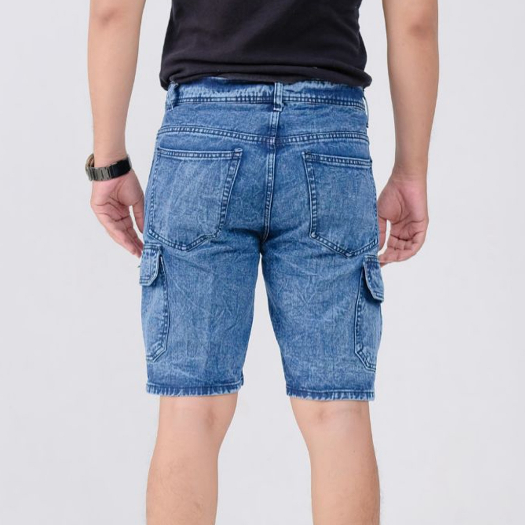 Points Denim - Celana Pendek Jeans Cargo PDL Pria