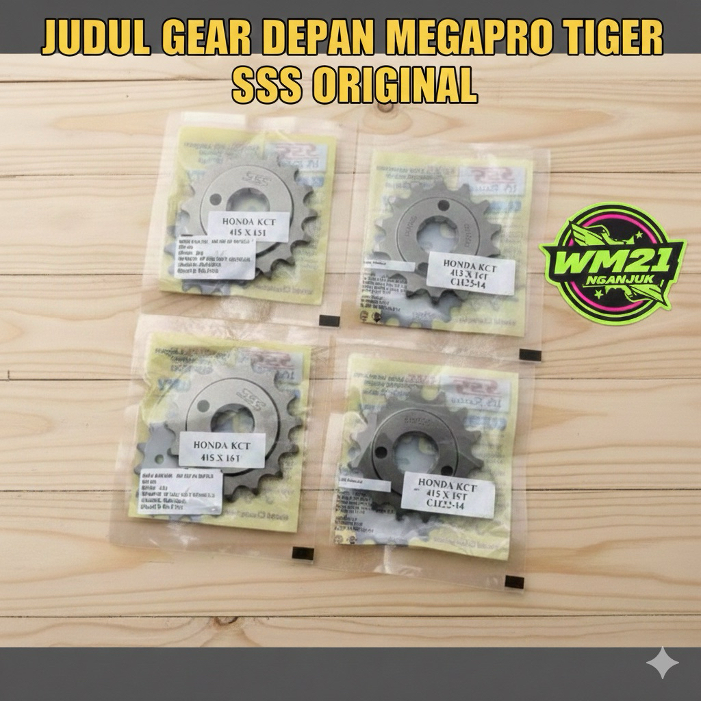 Gear Depan SSS Honda Megapro Tiger Primus GL Pro Ukuran 13 14 15 16 - 415 428 Original