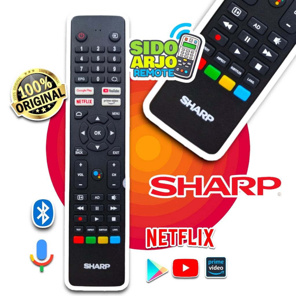 REMOTE TV SHARP SMART ANDROID  4T-C50EK2K  ORIGINAL VOICE
