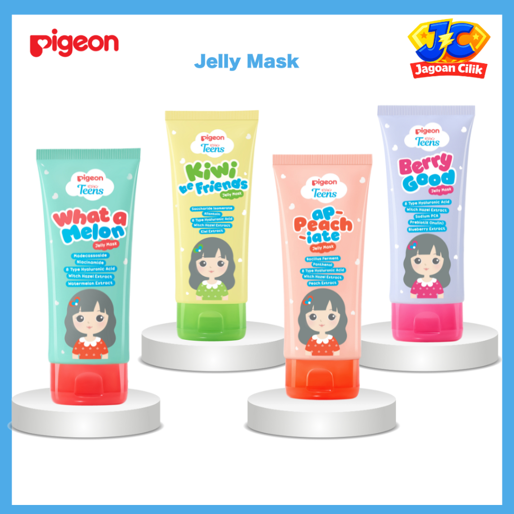 Pigeon Teens Jelly Mask Series | Masker Wajah Remaja Segar & Lembap dengan Aroma Buah (Melon, Kiwi, 