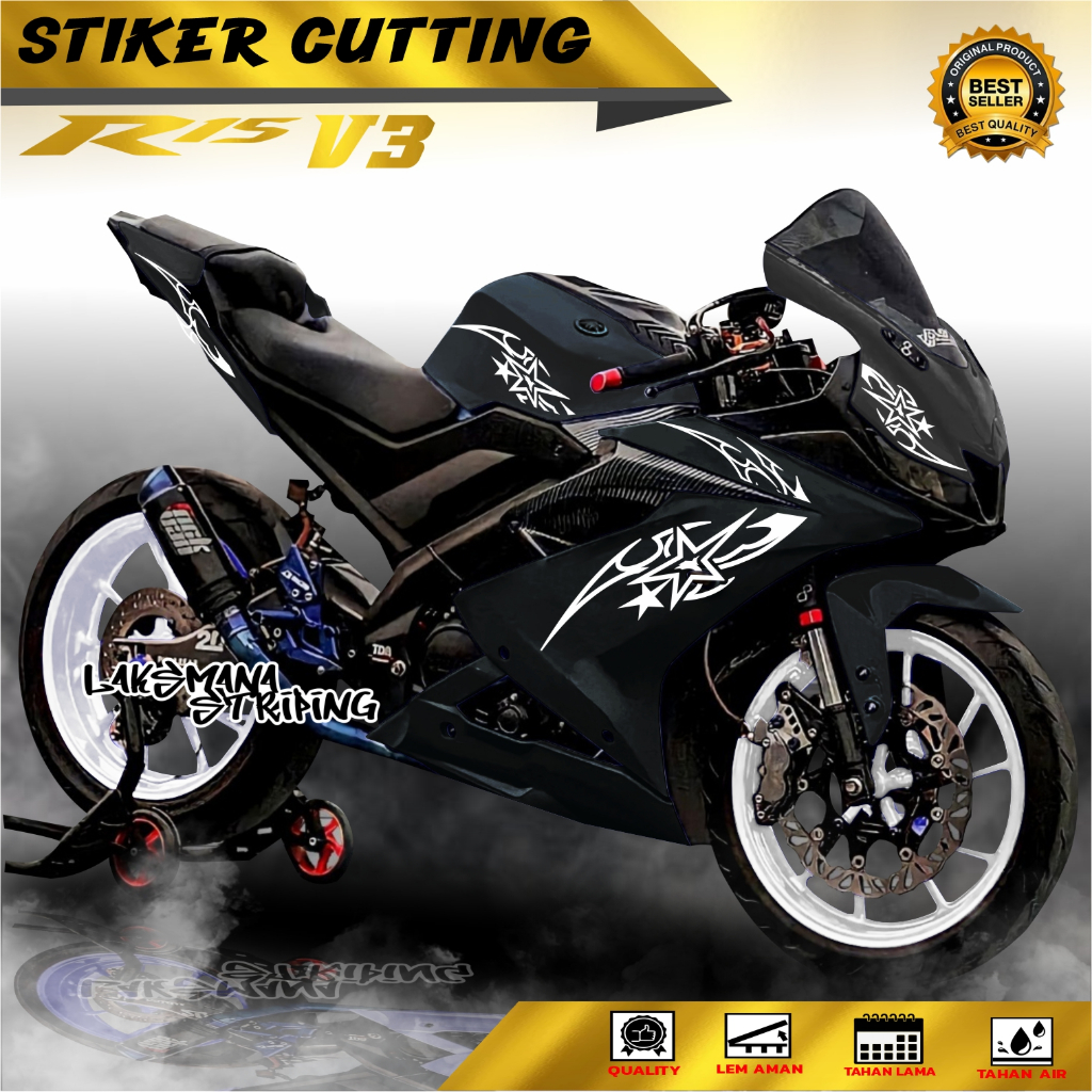 Stiker YAMAHA R15 V3 Striping Stiker CUTTING Fariasi Stiker Motor Yamaha KEREN