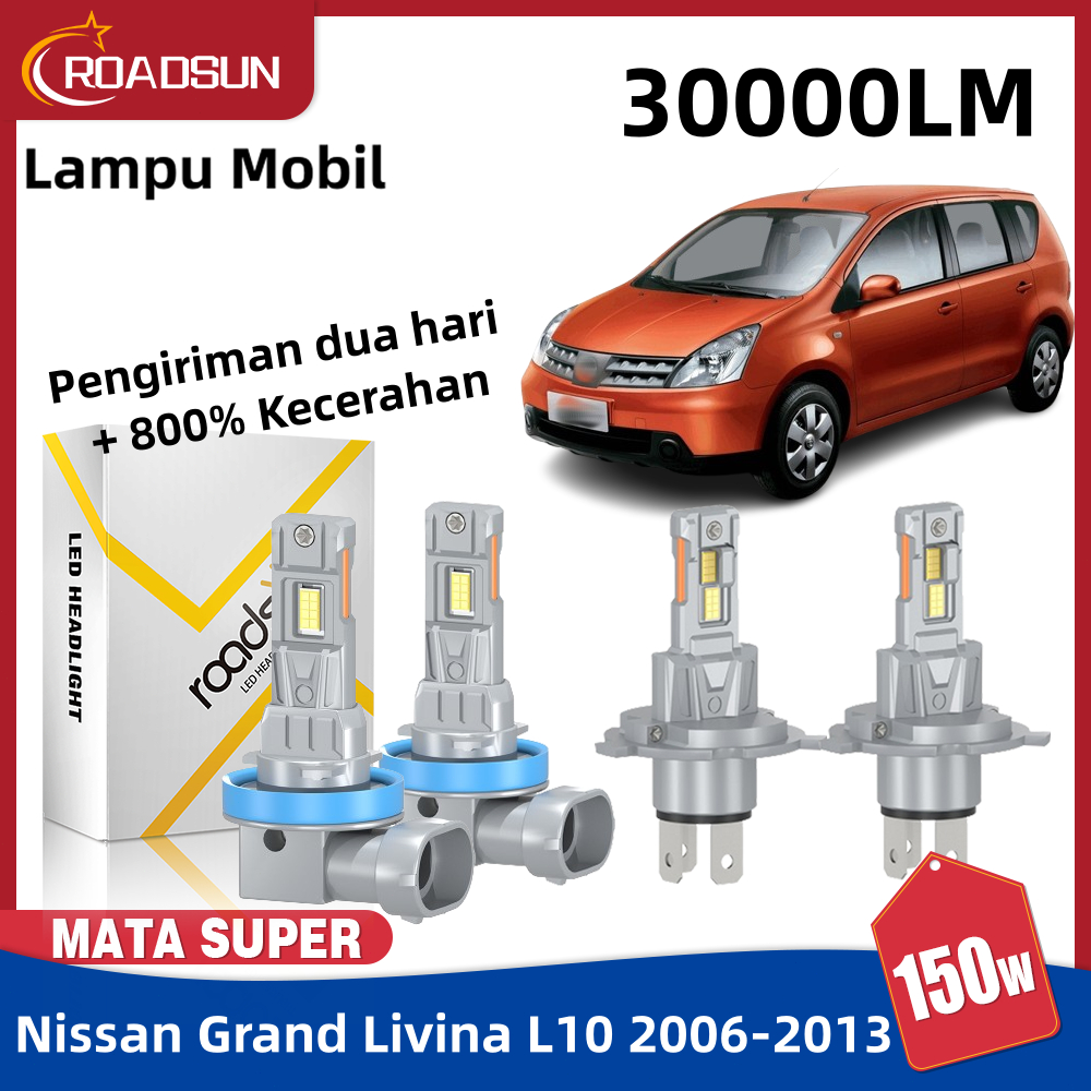 Cocok untuk Nissan Grand Livina L10 2006-2013 2Pcs Led Lampu Depan Mobil Bohlam Hi/Lo Beam Lampu Kab