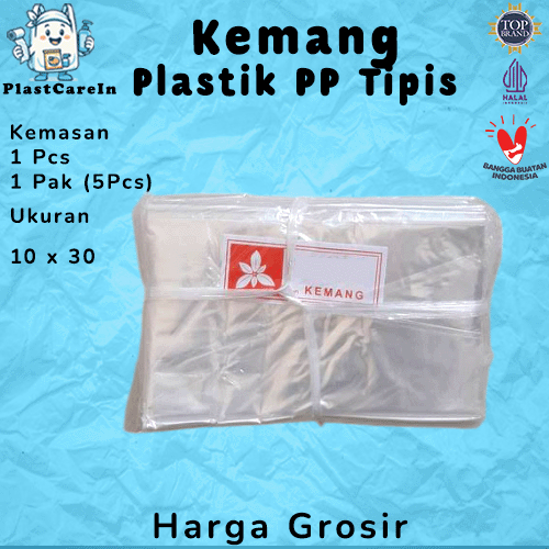 Plastik PP Tahu KEMANG Tipis Untuk Tahu,Sayur,Ikan dan Buah Ukuran Lengkap 10x30, 12x35, 13x30, 13x3