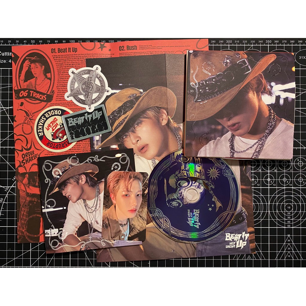 [UNSEALED / OPENED] ALBUM PHOTOCARD OFFICIAL NCT DREAM DIGIPACK BEAT IT UP MARK LEE RENJUN COWBOY