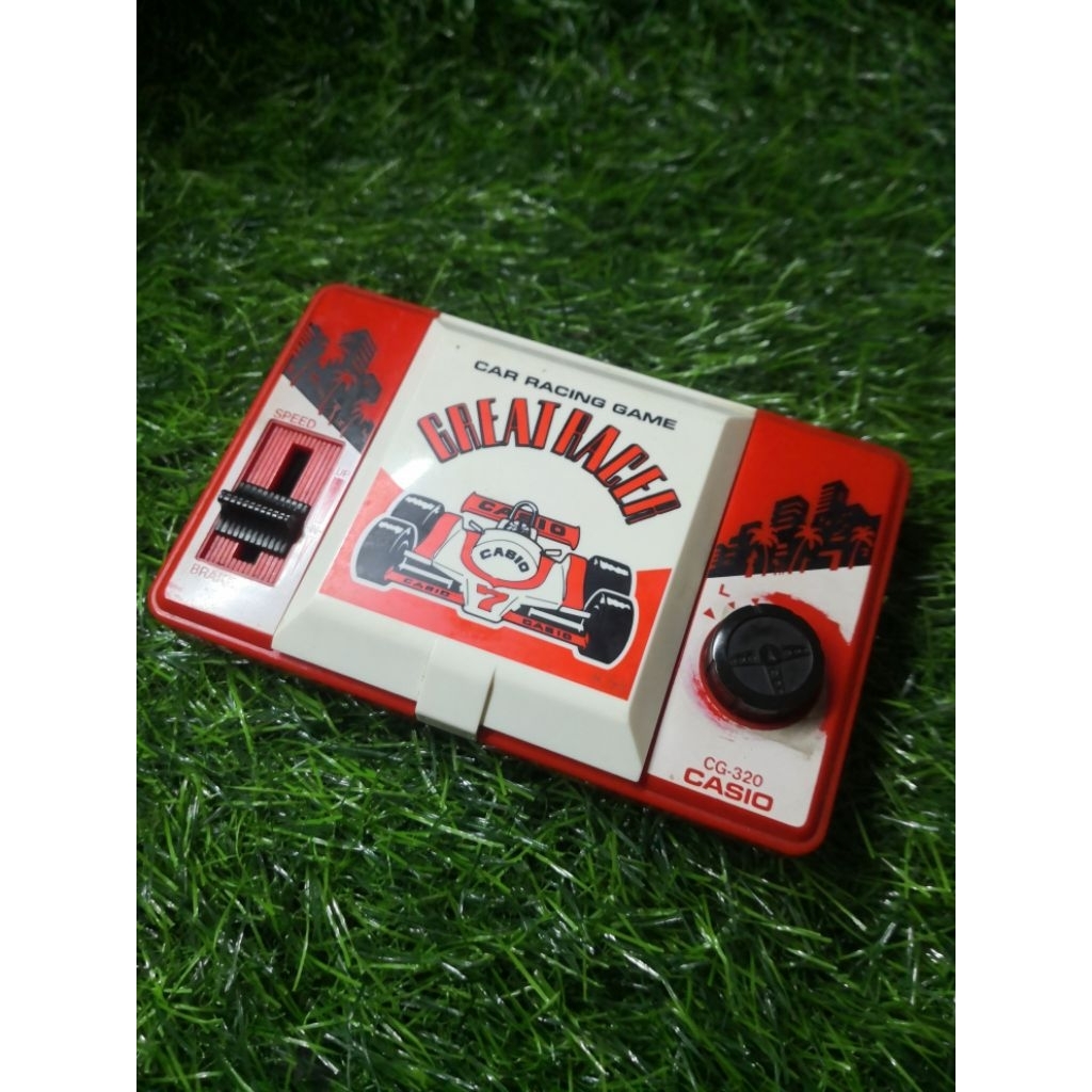 vintage game casio car racing game great racer hidup minus lcd kerut