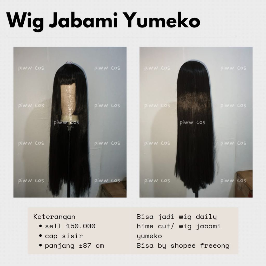 wig hitam panjang/ jabami yumeko