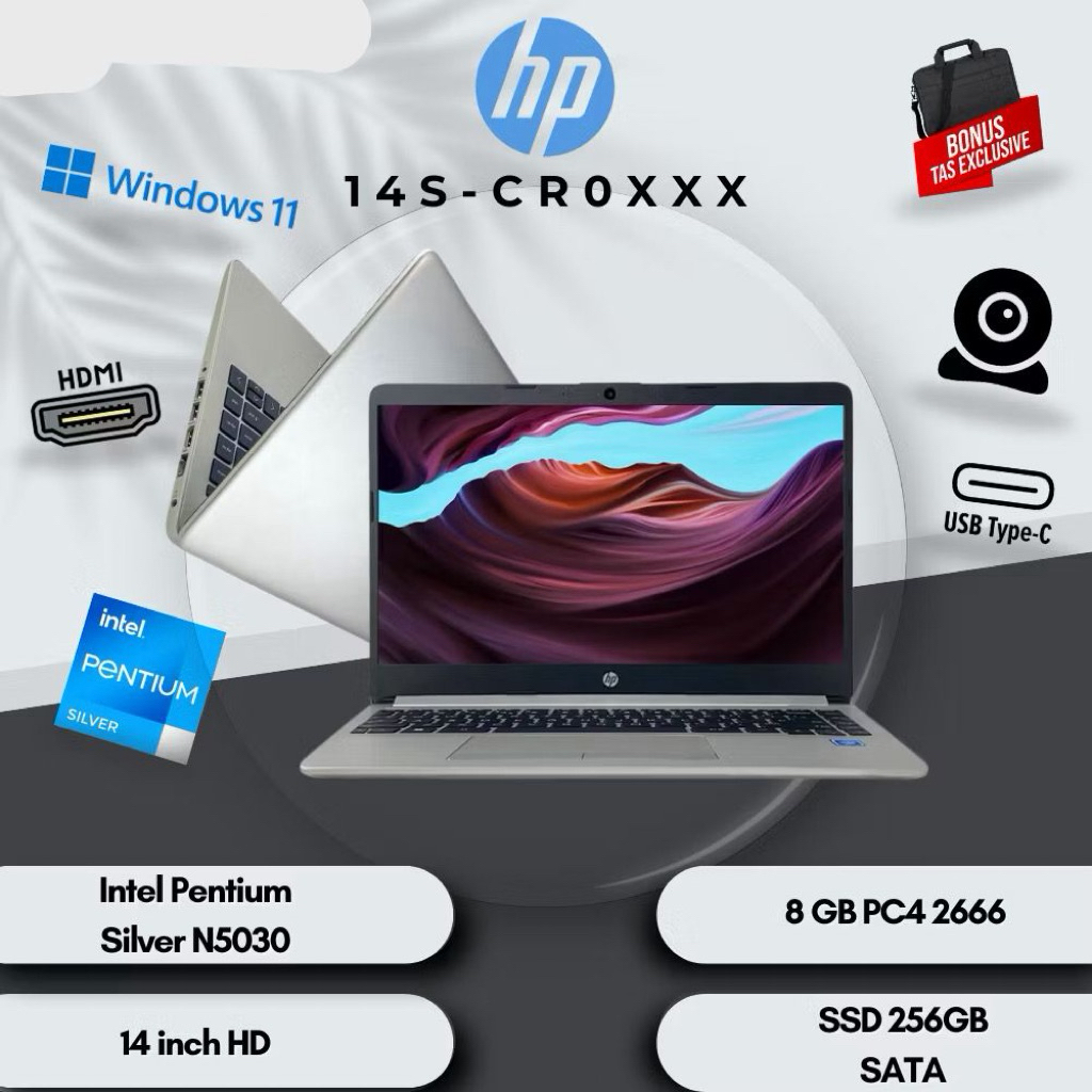 HP 14S CR0XXX INTEL N5030 8GB 256SSD WINDOWS ORIGINAL