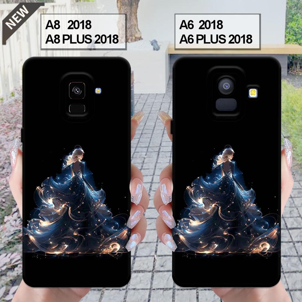 Case Samsung  A6 2018 | A6 PLUS 2018 - Samsung A8 2018 | A8 PLUS 2018 _Silikon casing hitam bening