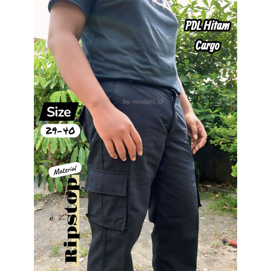 Celana Cargo Pria | Celana Hitam PDL | Celana Cargo