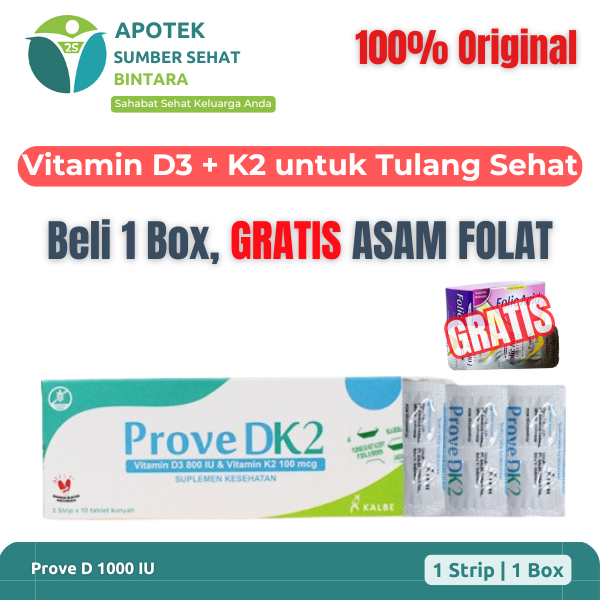 Prove DK2 Vitamin Tulang | Vitamin D3 + K2 untuk Tulang Sehat