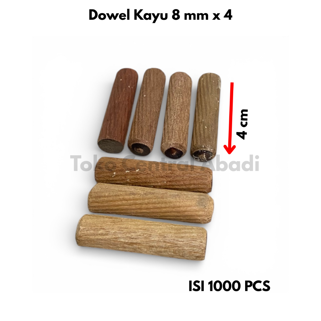 Dowel kayu ukuran 8 mm x 40 mm isi 1000 pcs /Dowel Kayu / Dowel Kayu 8mm / Dowel / Dowel Jig / Dowel