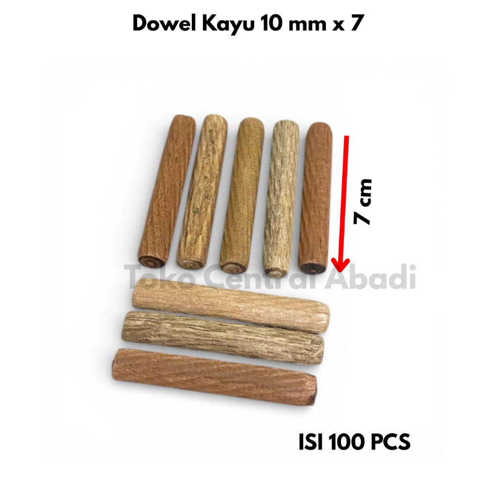 Dowel kayu 10 mm x 70 mm isi 100 pcs / Dowel Kayu / Dowel Kayu 10mm / Dowel / Dowel Jig / Dowel