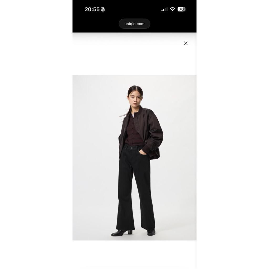 uniqlo bootcut jeans preloved in black sz S