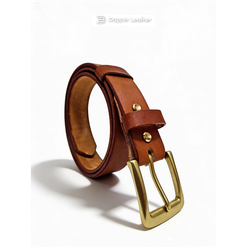 Ikat Pinggang Dapper Leather Kulit Vegtan Leather Belt BV205