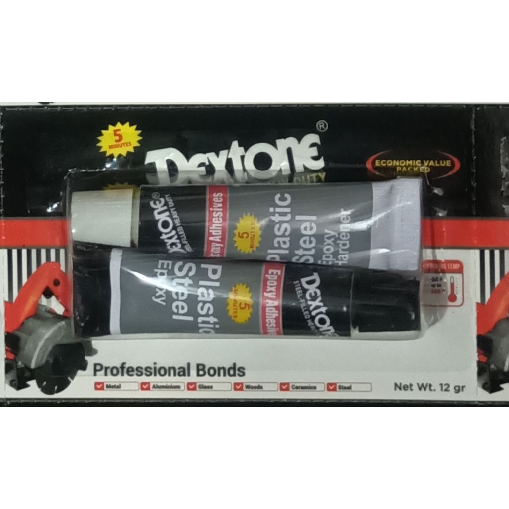 Plastik Steel Lem Epoxy Dextone 12gr - Cepat Kering, Kuat, Tahan Panas