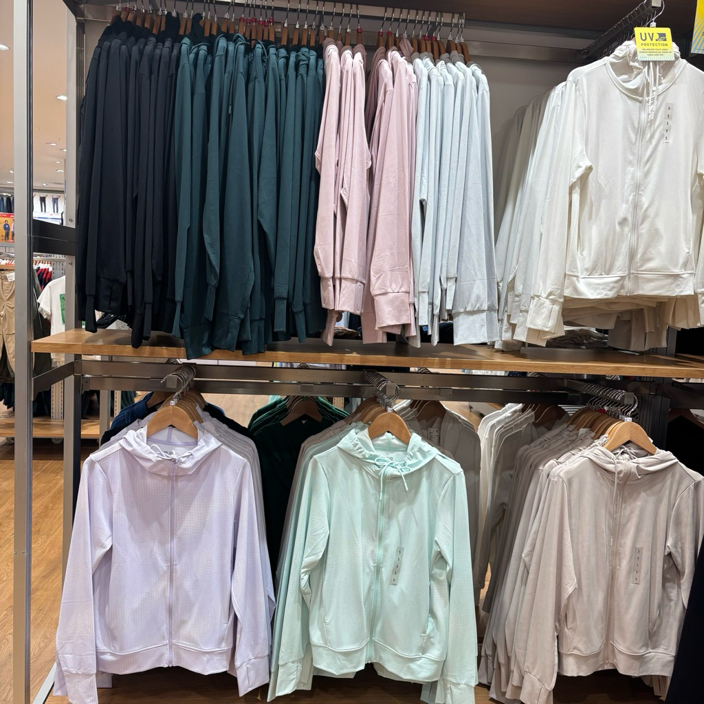 jaket airism mesh hoodie UV protection uniqlo cewek