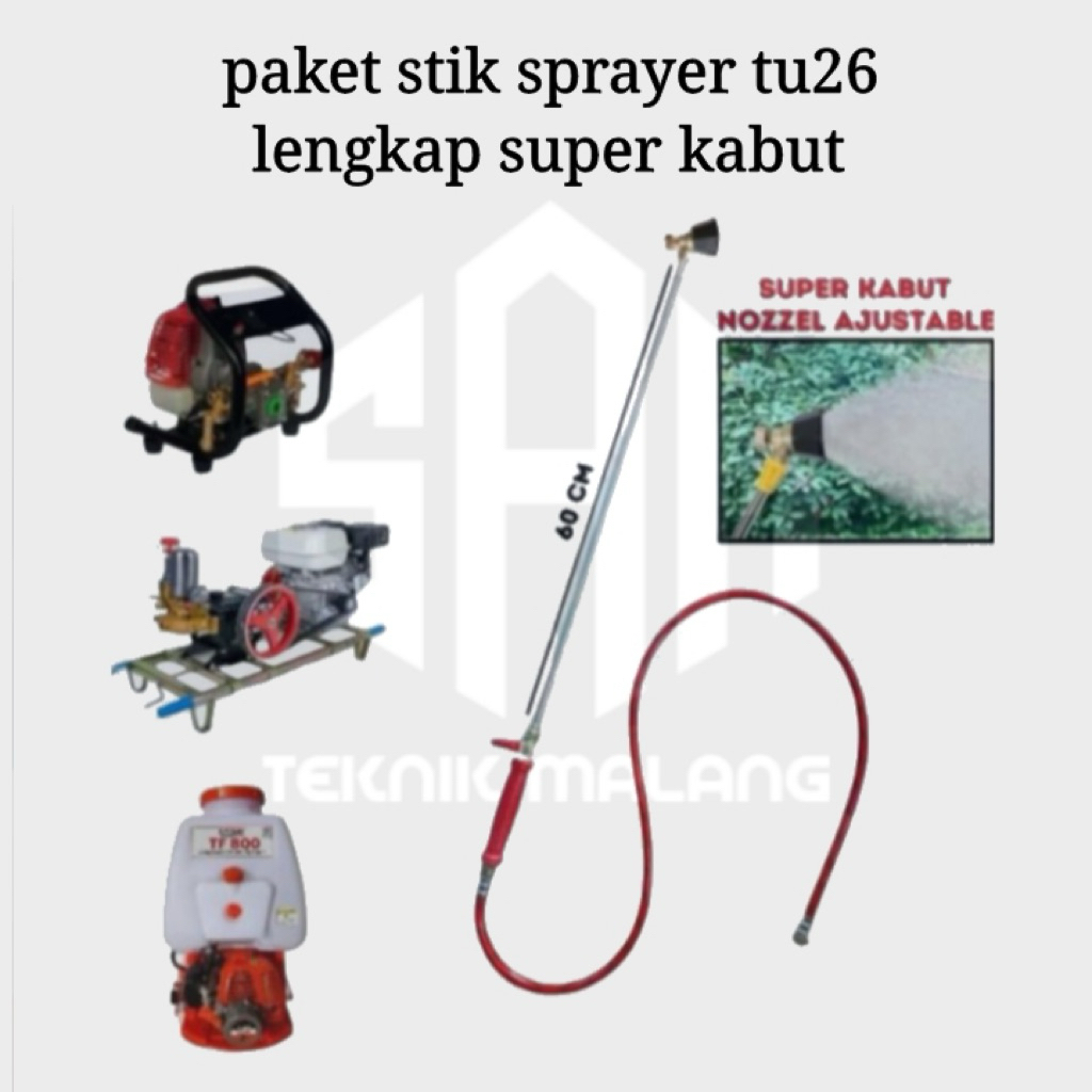 Stik Sprayer Tu26 Lengkap Super kabut / Paket Stik Sprayer Mesin 2Tak atau 4Tak / Nozzel Sprayer Adz