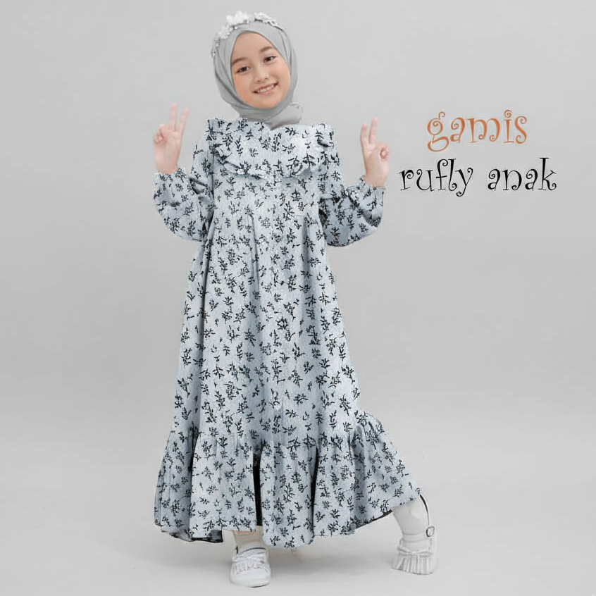 DIAS / GAMIS ANAK PEREMPUAN GAMIS MIX RUMBAI (NON HIJAB) DRESS  GAMIS BUNGA TERBARU