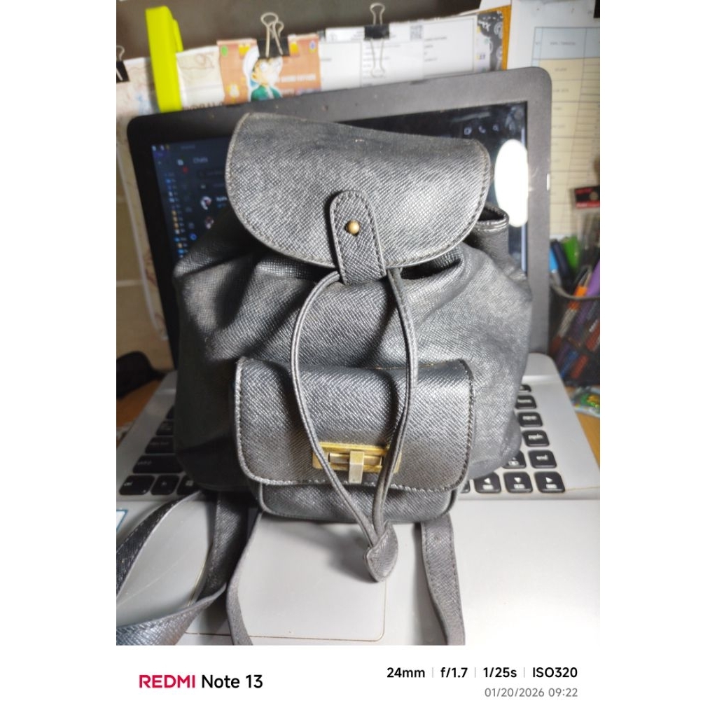 Tas Ransel Mini Hitam preloved