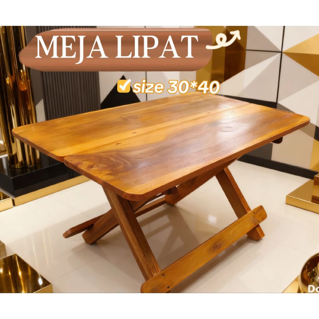 Meja Lipat Kayu Rehal Ngaji Al Qur'an Meja Belajar Portable