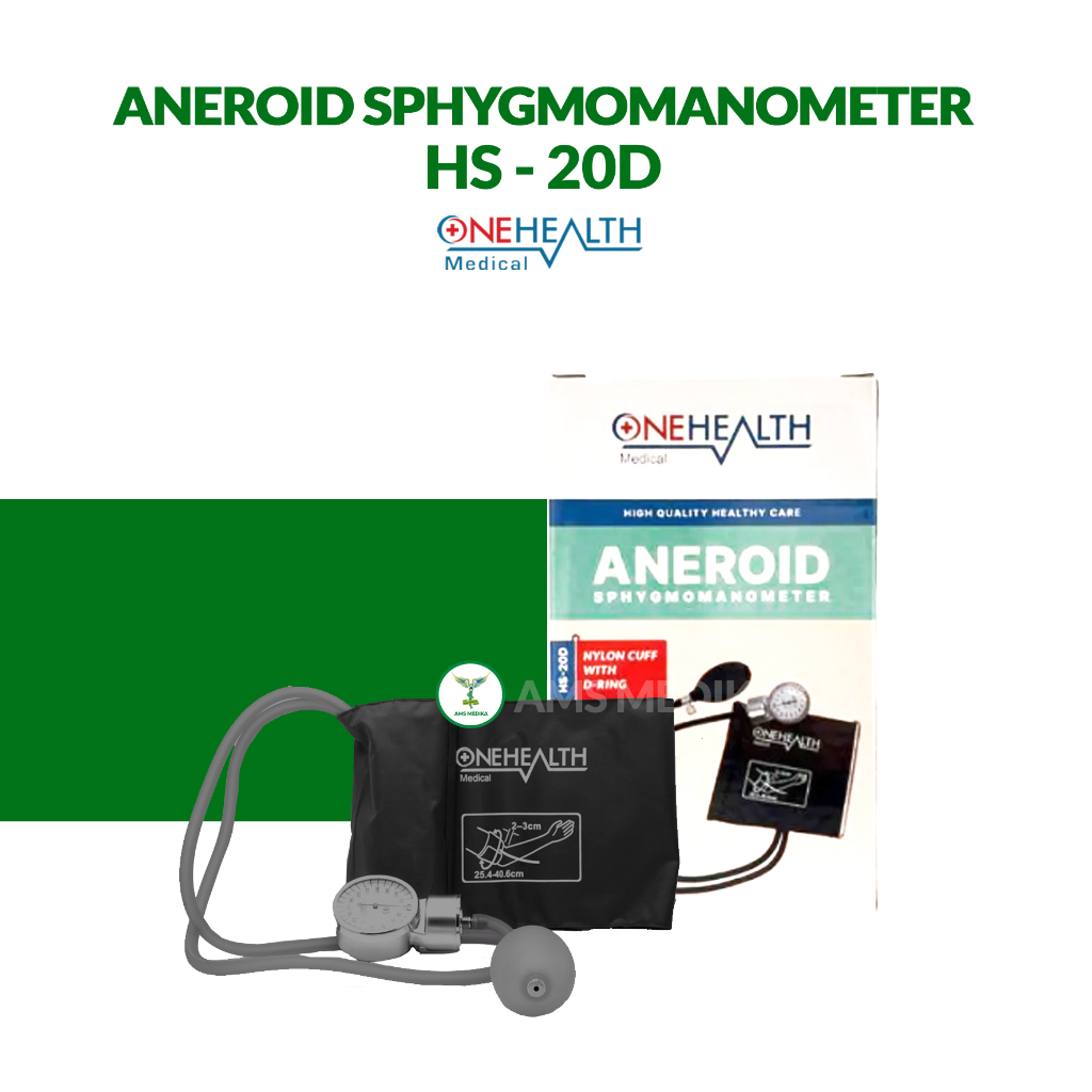 Tensimeter Manual / Aneroid Sphygmomanometer HS-20D Nylon Cuff With D-Ring Onehealth