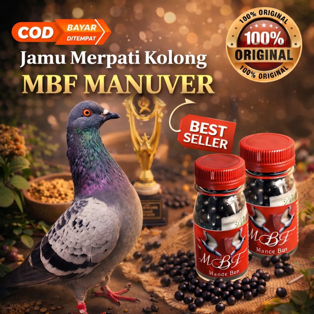JAMU MERPATI MBF MANUVER ISI 100 BUTIR losdor super NGEBOM stut door sarang walet ginseng teki pil e
