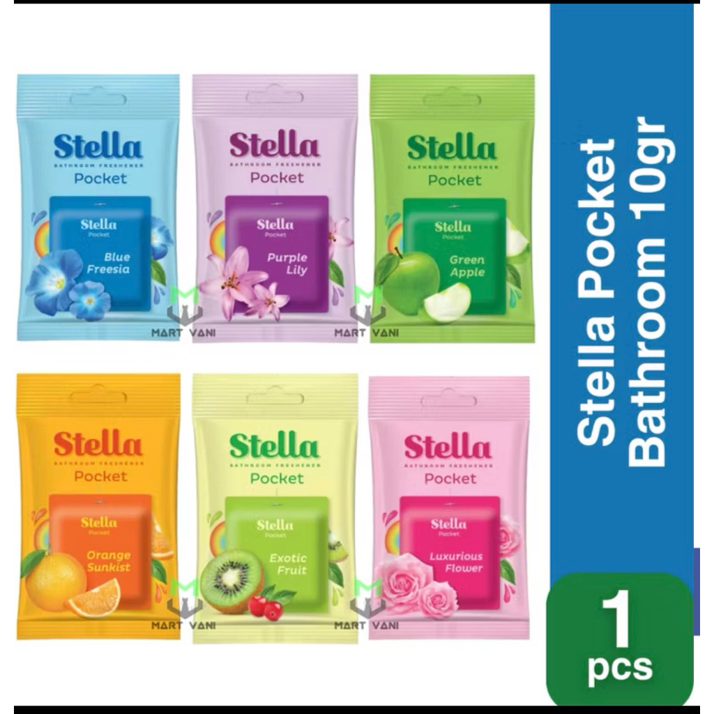 Stella Pocket Bathroom 10gr - Slim Gel Technology, Aroma Segar, Tahan Lama