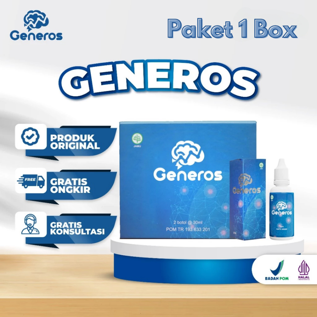 GENEROS - Multivitamin Kecerdasan Otak Obat Terlambat Bicara, ADHD, Autism 1 Box isi 2 Botol