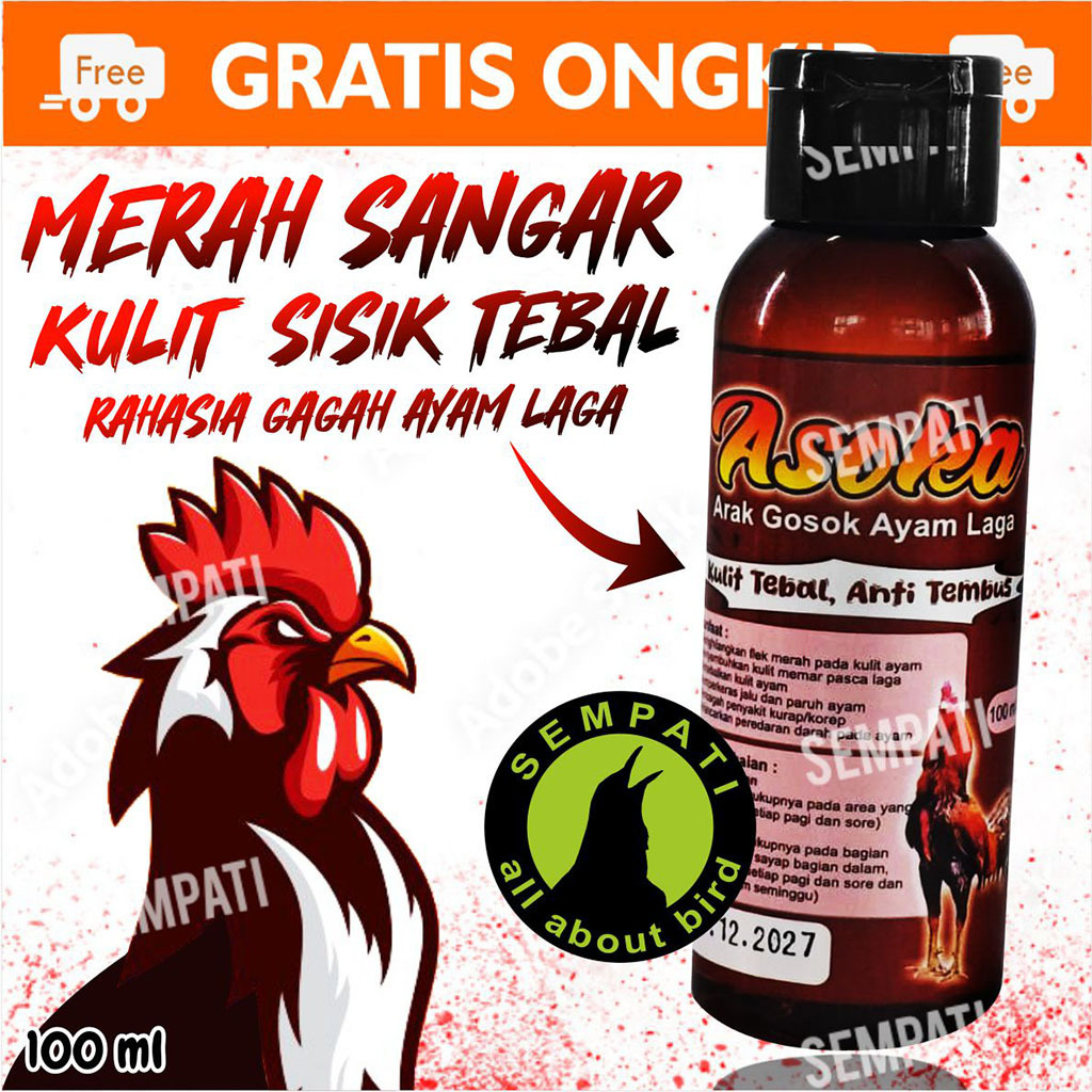 SEMPATI Asoka Arak Gosok Ayam Laga 100 ml Obat Luka Luar Ayam Laga Jago Aduan Petarung Pasca Habis A