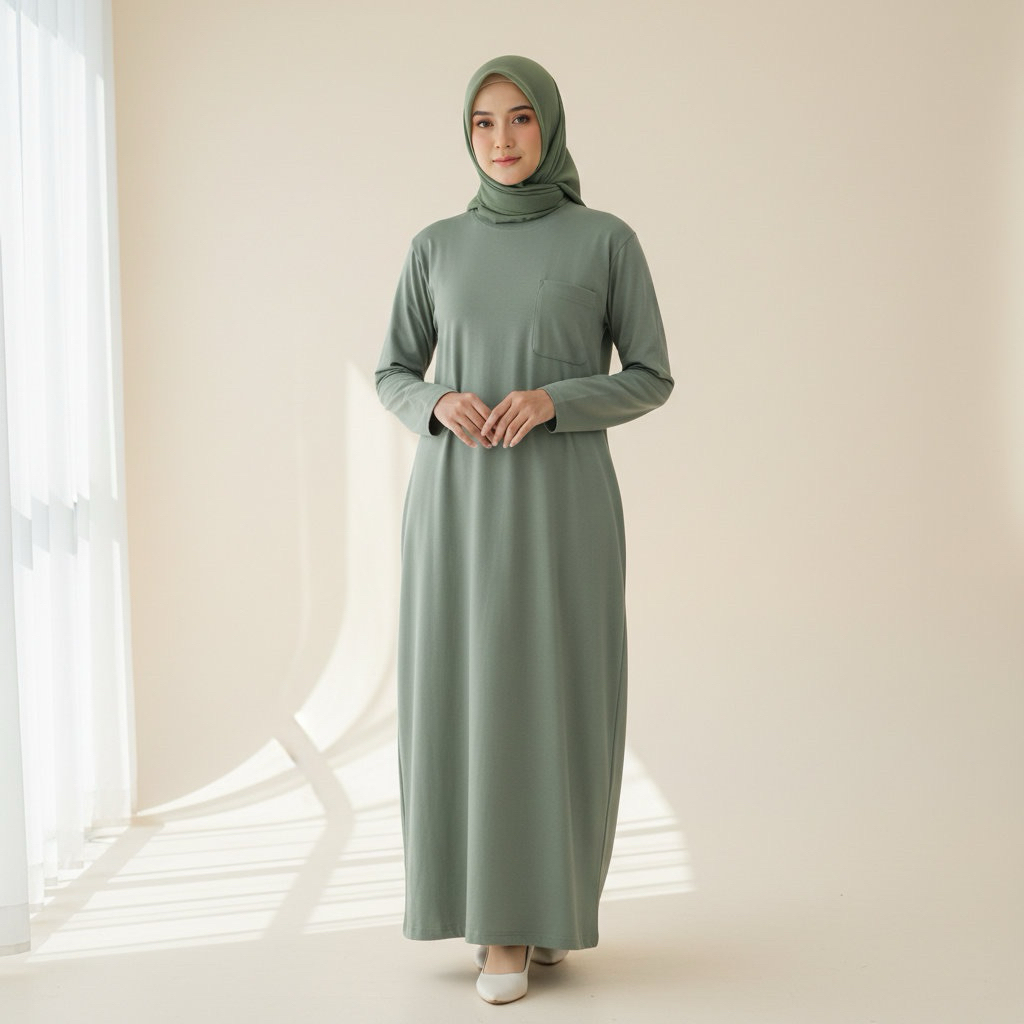 Abaya / Gamis / Dress Harian / Dres Kaos Katun