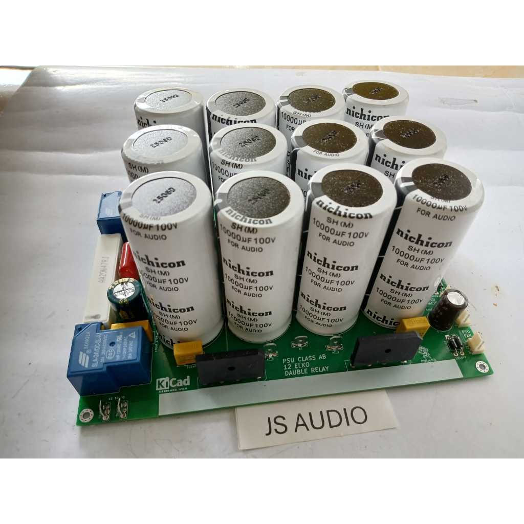 Kit psu 12 elco 100v 10000uF NICHICON PUTIH+Softstart+Psu SIMETRIS Untuk kipas fan kit psu class AB 