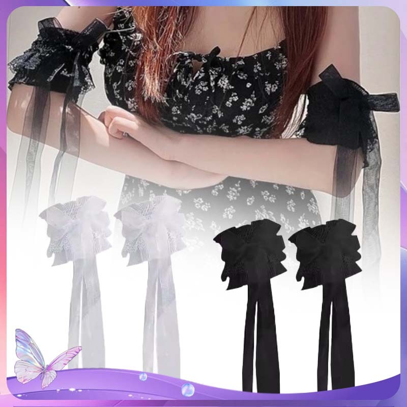 Ruffles Cuff Sleeves Tambahan Lengan Baju Manset Tangan Cosplay Handsock Lolita Aksesori
