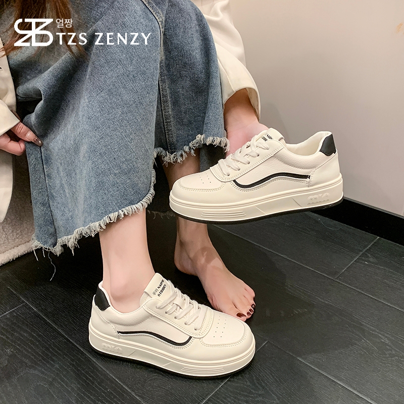 TZS Zenzy Kiyomi Strides Shoes - Sepatu Sneakers Wanita - Sneakers Aesthetic - Sepatu Putih Kasual