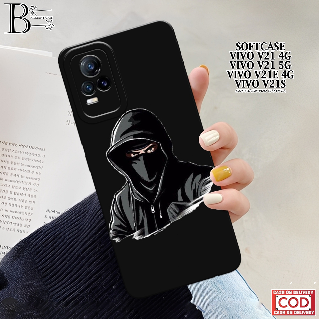 Case VIVO V21/V21e/V21s Terbaru - Fashion Case Hitam  - Casing VIVO V21/V21e/V21s - Silikon Pro Came