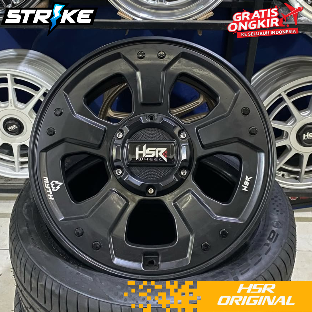 TOKO VELG MOBIL SURABAYA JUAL VELG HSR MYTH RING 18 LUBANG 5 HITAM FOR MOBIL XPANDER XTRAIL HILUX TE