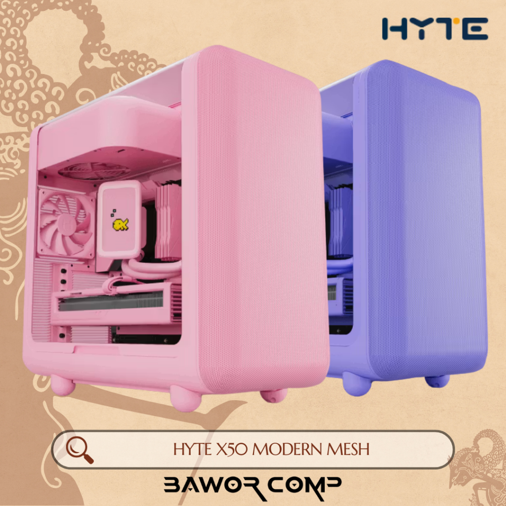 HYTE X50 Modern Mesh Purple / Pink - Casing PC E-ATX | Case CPU Gaming
