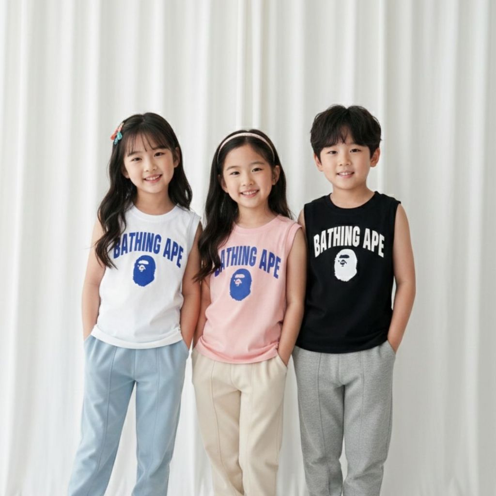 gentlekiddie TANK TOP ANAK PREMIUM - BAPE TANK TOP - Kaos Basket Anak Laki-Laki Perempuan - Jersey B