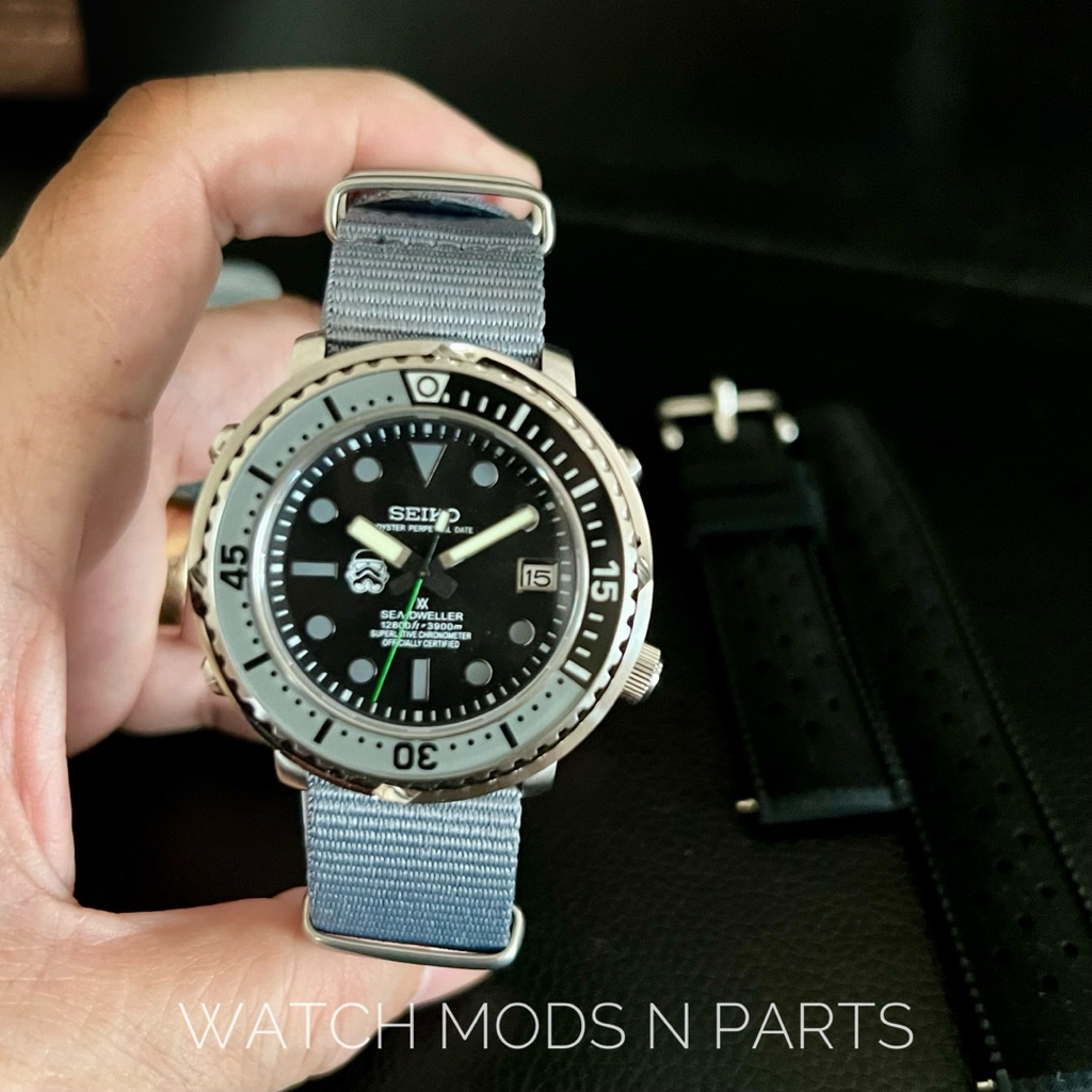 WMNP Seiko Mod Tuna style 43mm Star Wars Stormtrooper green saber hands dial with Seiko Movement NH3
