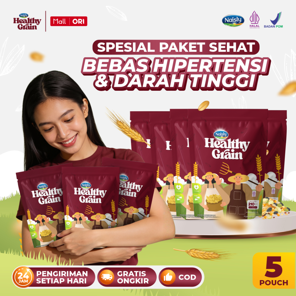 HHealthyGrain Sereal Oat Solusi Cegah Hipertensi dan Darah Tinggi 5 Pouch