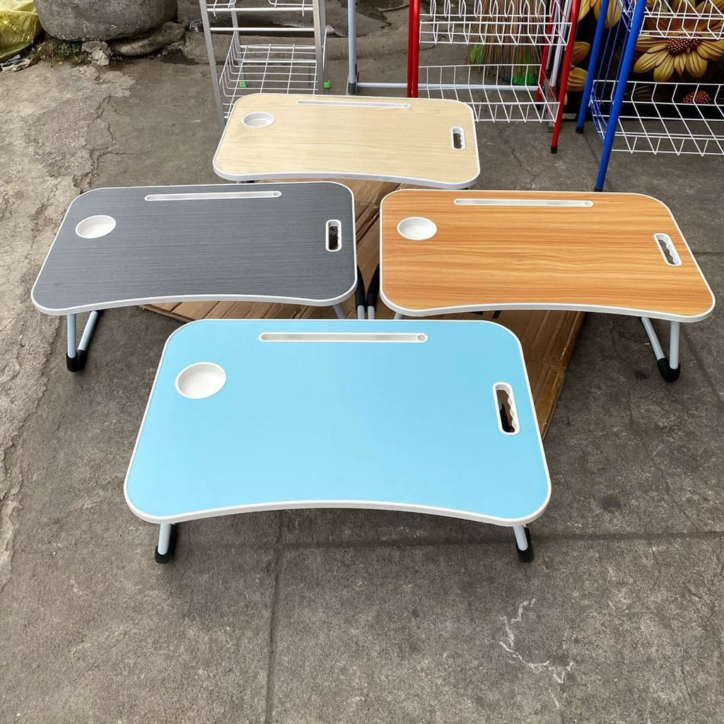Meja belajar lipat portable / meja laptop lipat portable / meja belajar kayu mdf