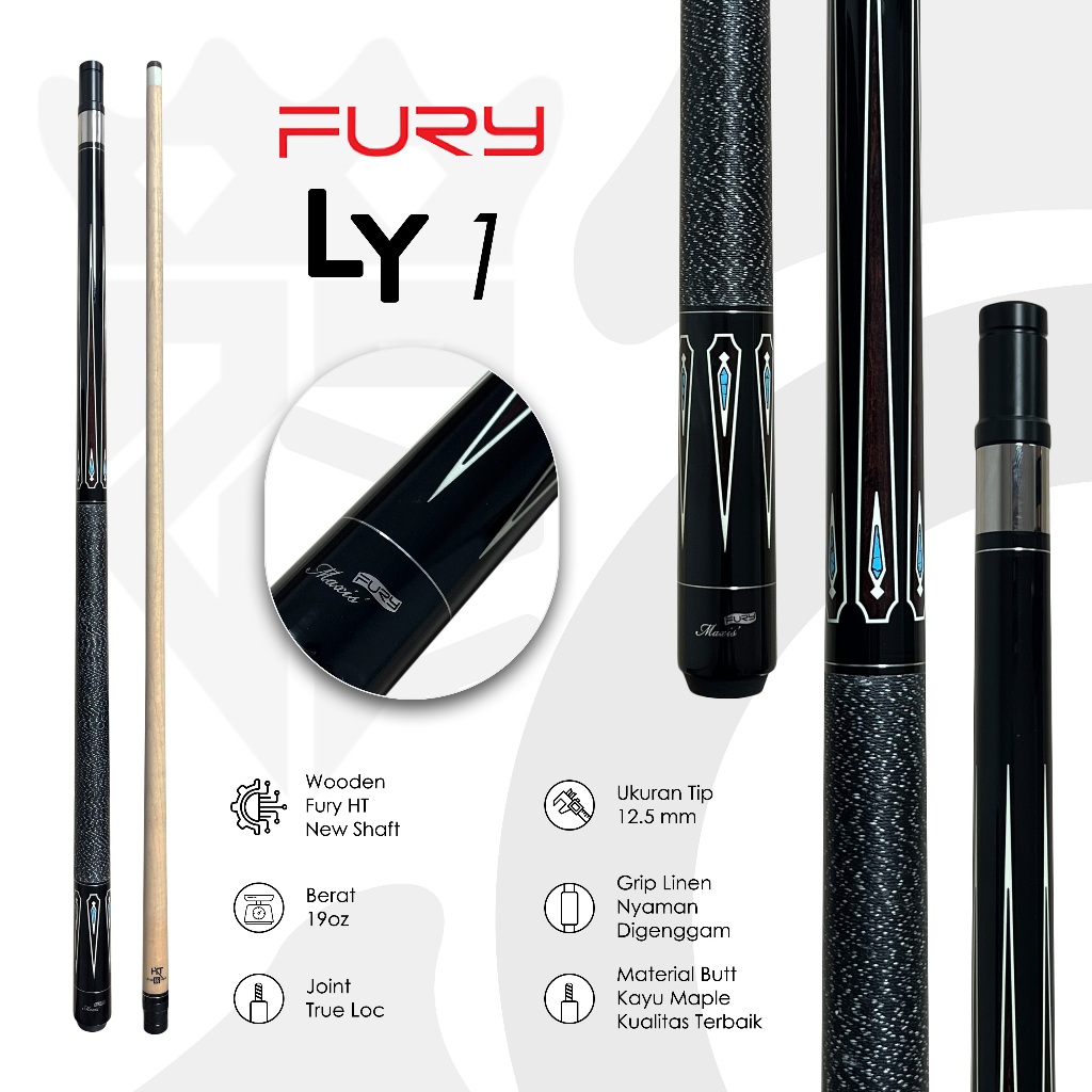 BESTPROMO FURY LY Series Stick Billiard Maple Cue Low Deflection/Play Cue Original Fury Stik Biliard