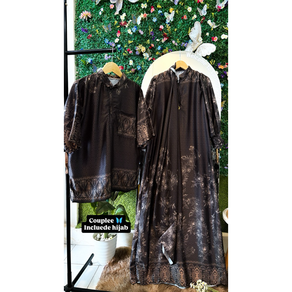 gamis couple gamis hari raya gamis couple lebaran free hijab