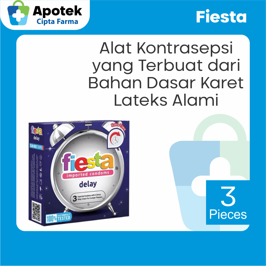 Fiesta Kondom Delay Kondom Fiesta Condom Komdom Latex Alat Kontrasepsi Alat Bantu Sex Pencegahan Keh